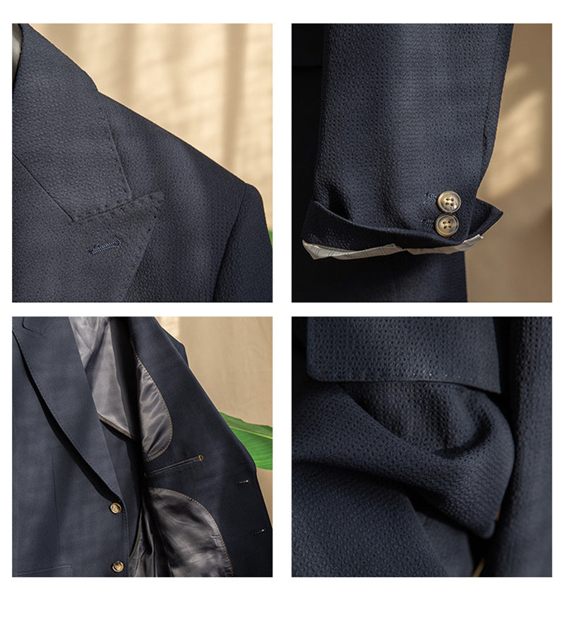 Roma Seersucker Half-Lined Suit