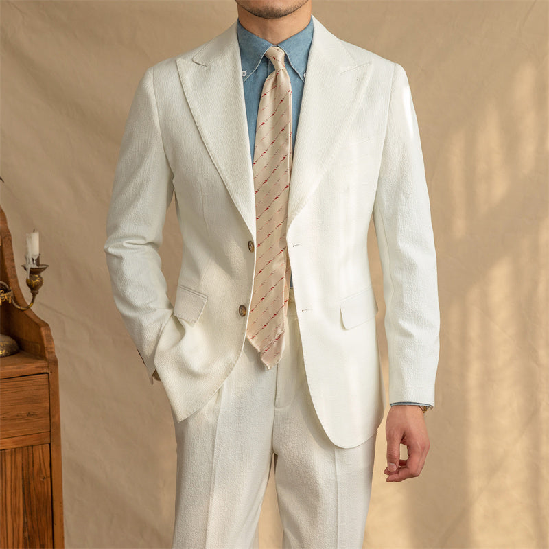 Roma Seersucker Half-Lined Suit