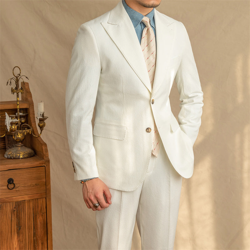 Roma Seersucker Half-Lined Suit
